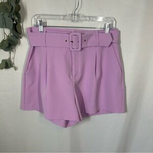 Attentif | Belted Lavender Light Purple Shorts Women’s Size EU42